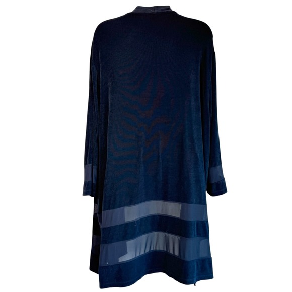 Chicos Travelers Slinky Knit Sheer Accent Open Cardigan Size 20 22 Stretch Comfy - Picture 3 of 7